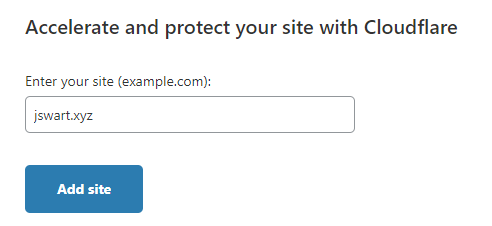 Cloudflare add site process